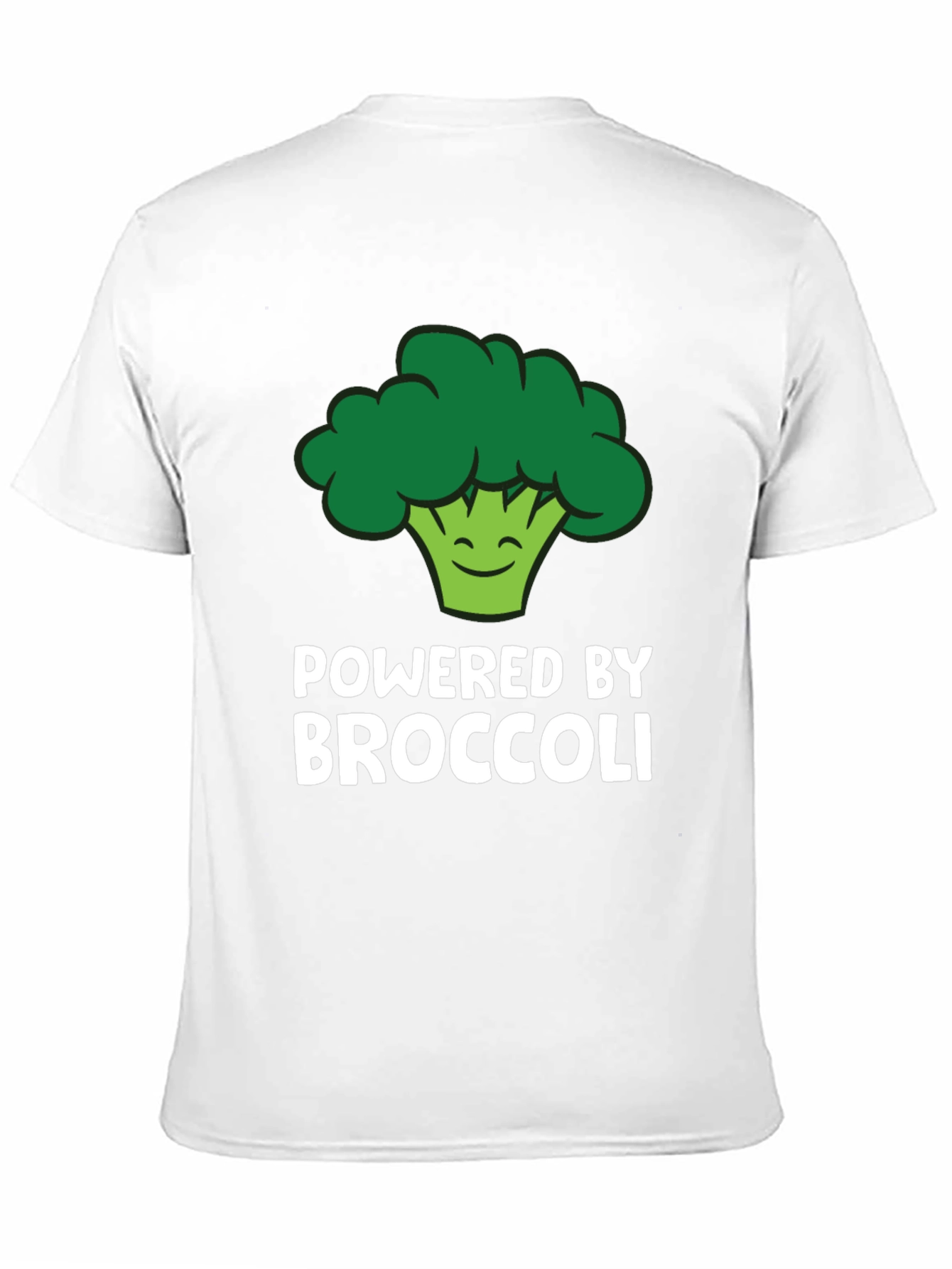 Black Powered By Broccoli T-Shirt - Funny Vegan Tee view 11