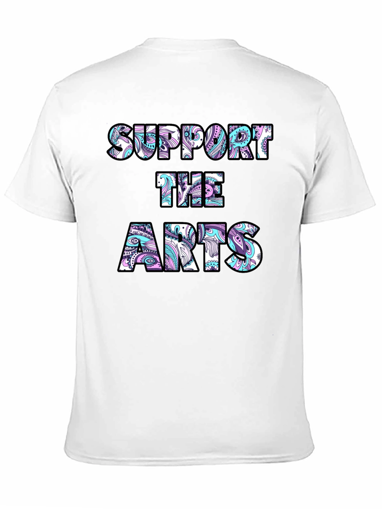 Black Support the Arts Graphic Tee - Black Crew Neck T-Shirt view 11