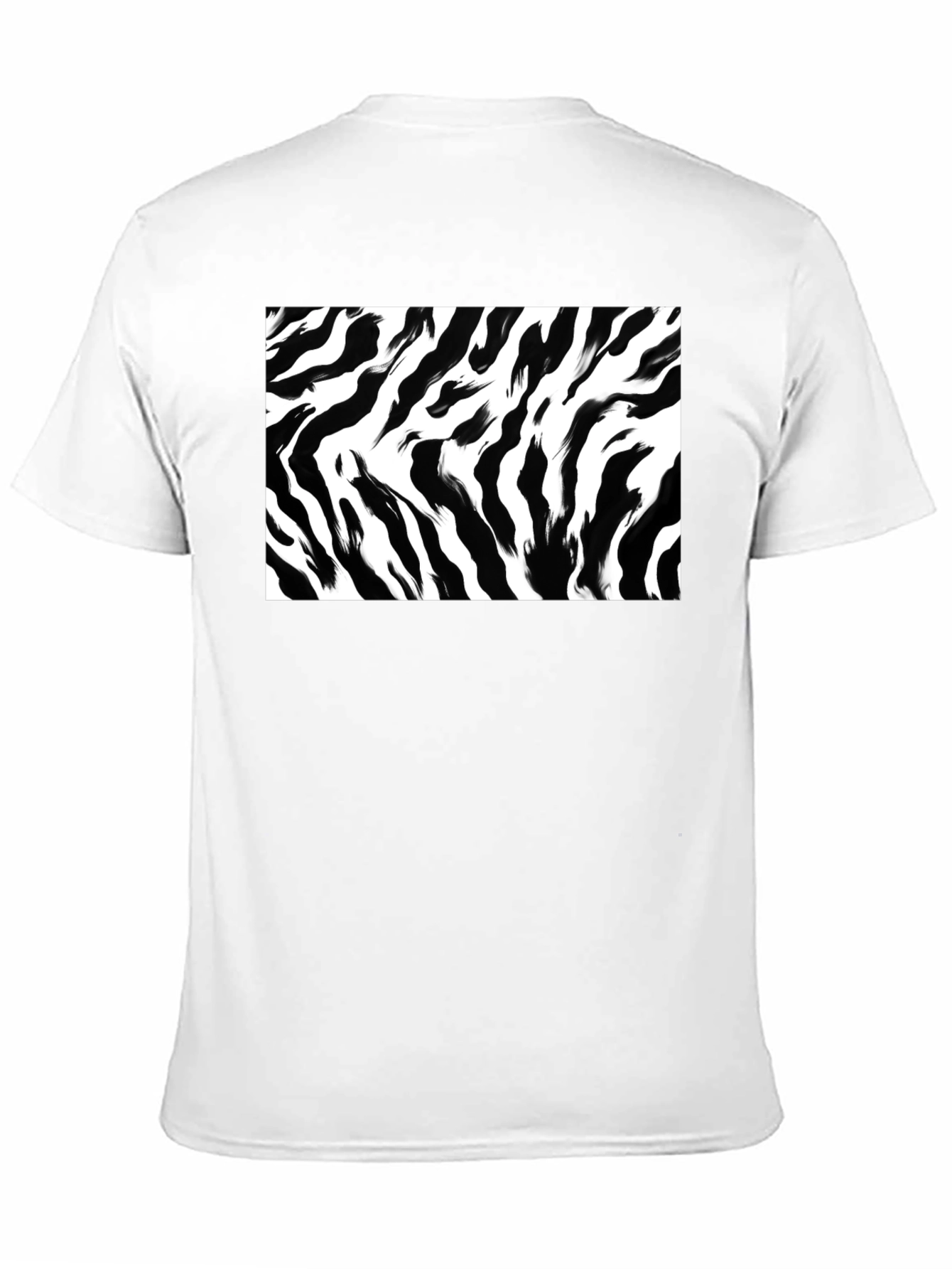 Black Zebra Stripe Graphic Print Black T-Shirt view 11