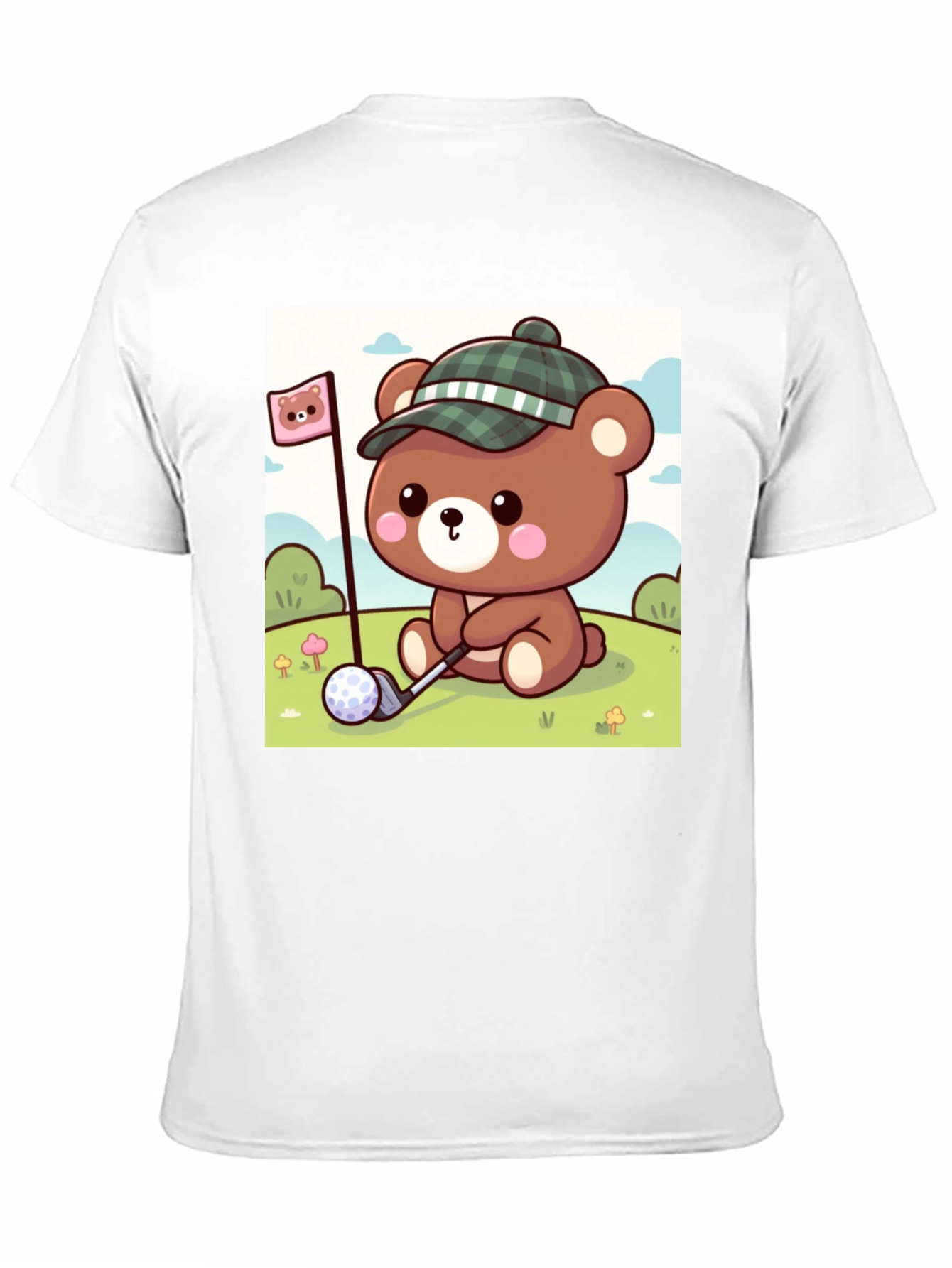 Black Cute Golf Bear Tee - Fun Cartoon Graphic T-Shirt view 11