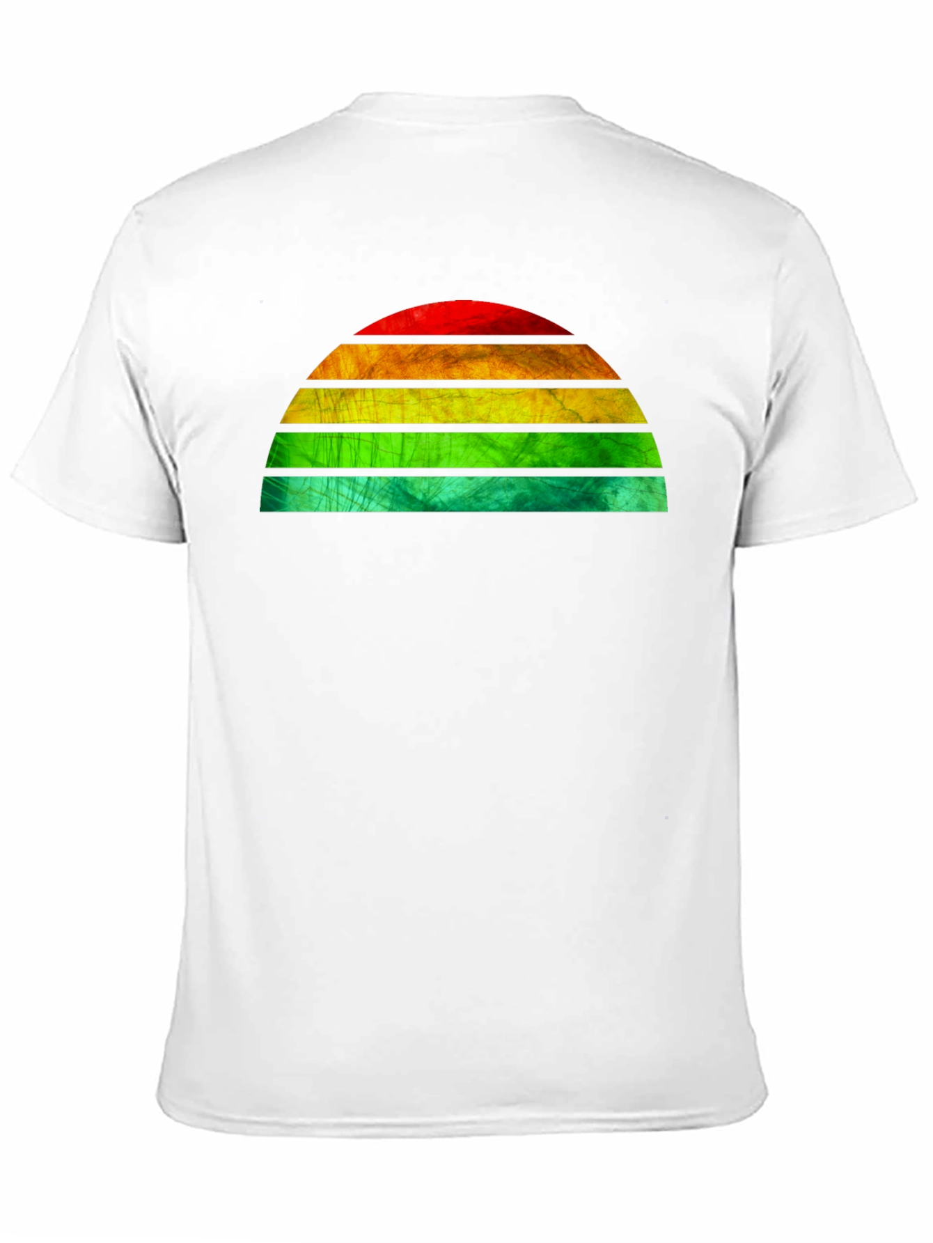 Black Retro Sunset Graphic Tee - Black Cotton T-Shirt view 11