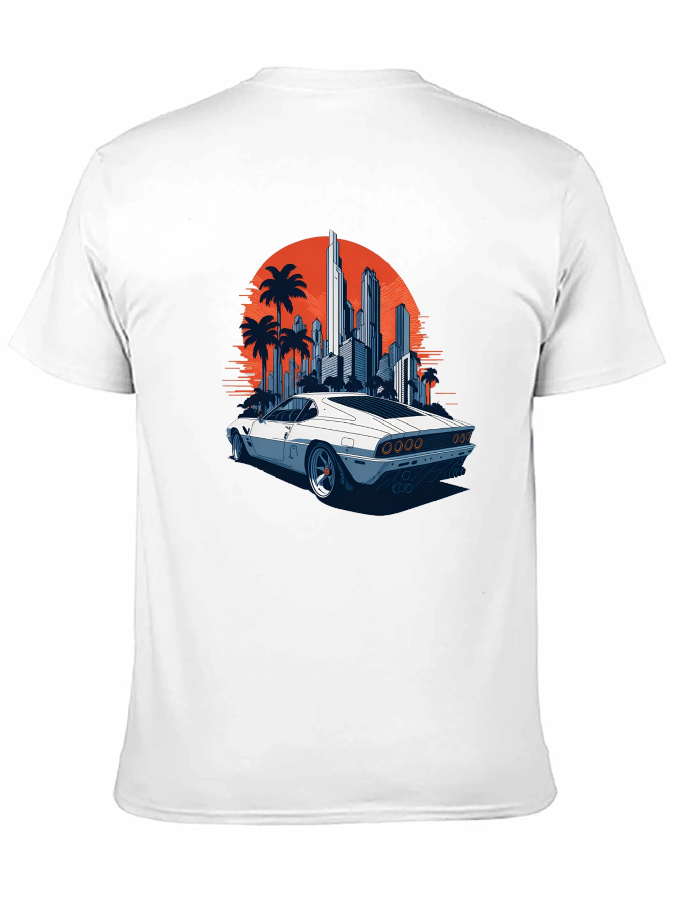 Black Retro Car & Cityscape Graphic Tee view 11