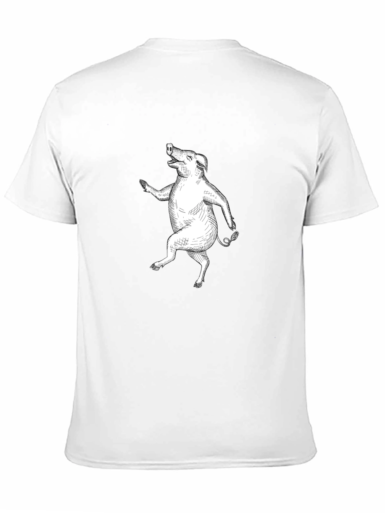 Black Funny Dancing Pig T-Shirt - Unique Animal Graphic Tee view 11