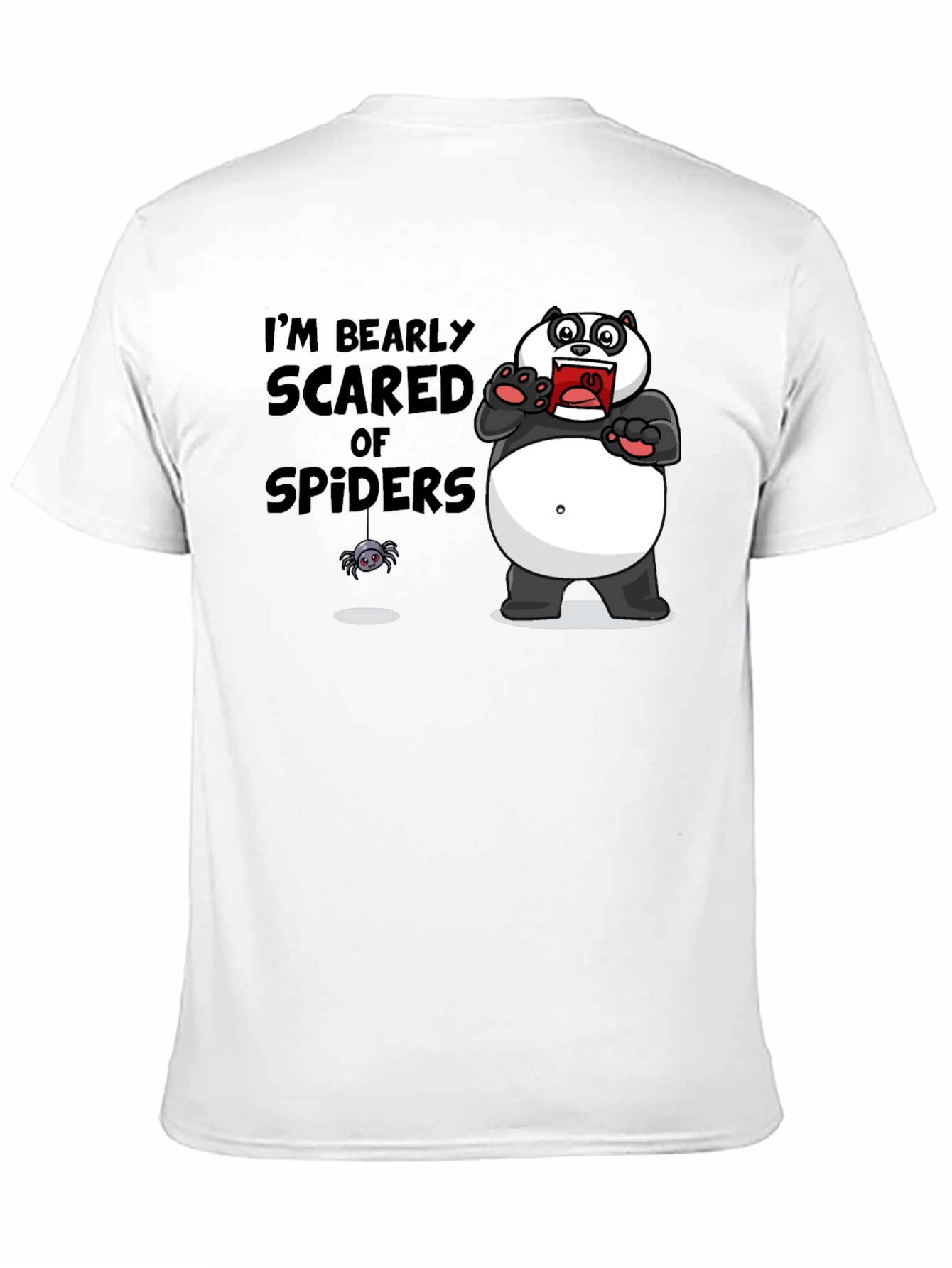 Black Bearly Scared of Spiders T-Shirt Funny Graphic Tee view 11