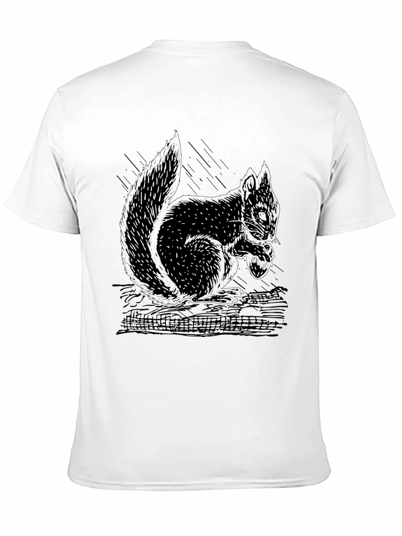 Black Men's Black Squirrel Graphic T-Shirt view 11
