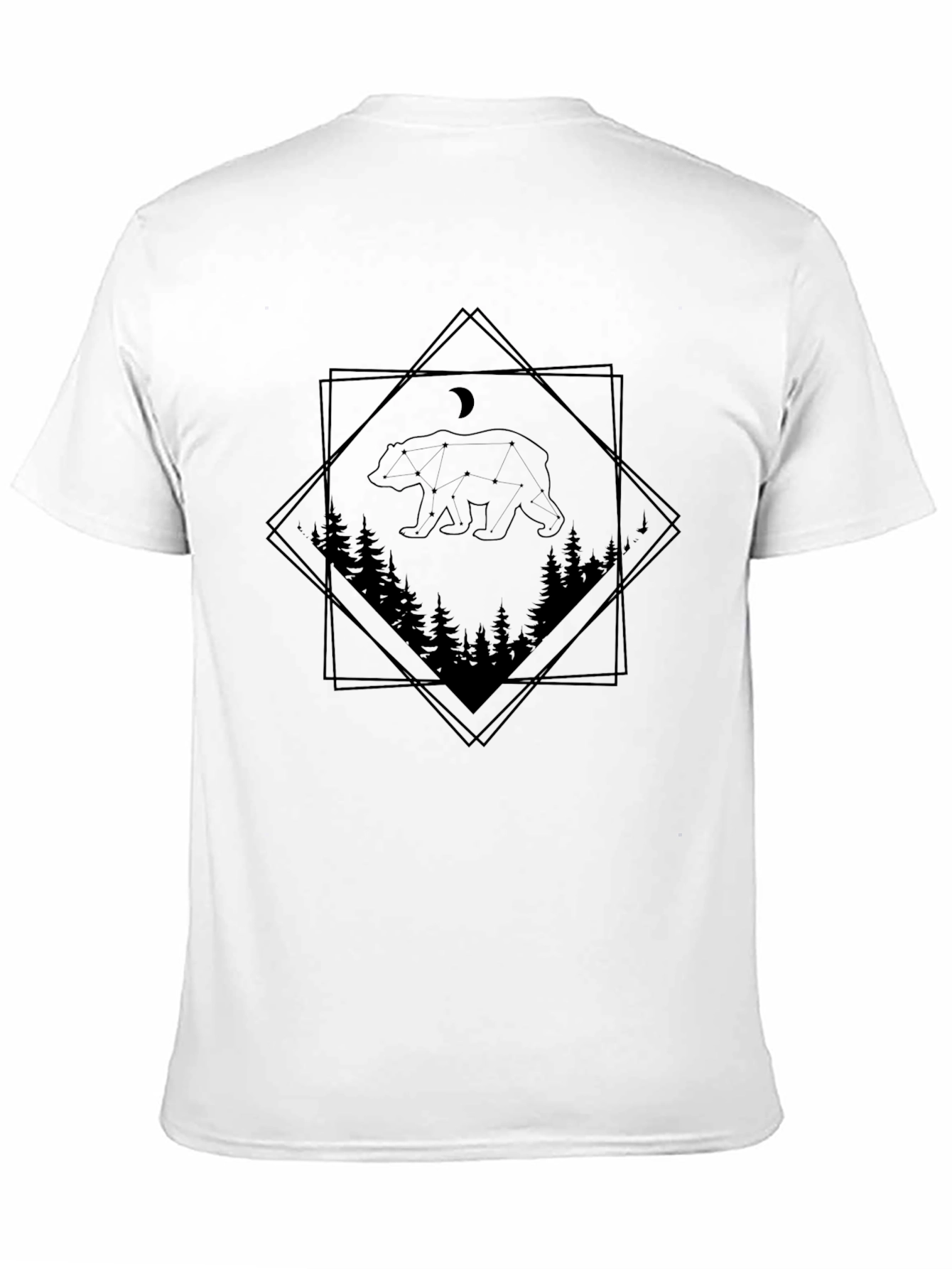 Black Men's Black Bear Constellation T-Shirt view 11