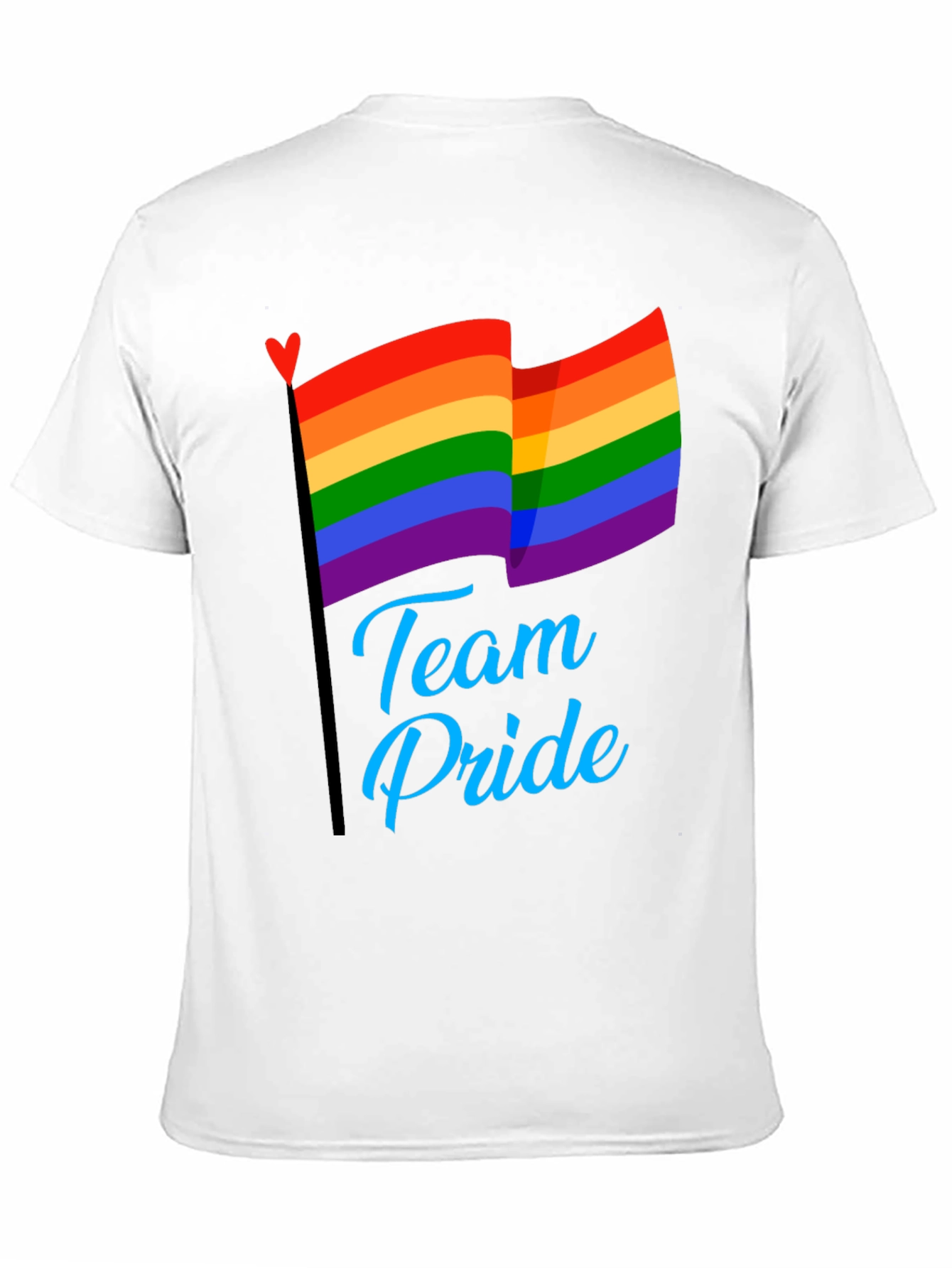 Black Team Pride LGBT Rainbow Flag Graphic T-Shirt view 11
