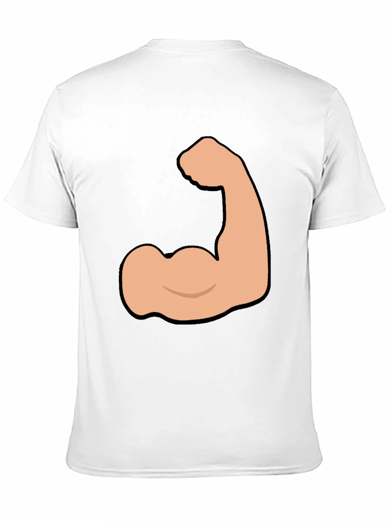 Black Funny Flexing Muscle Graphic Tee - Black Cotton T-Shirt view 11
