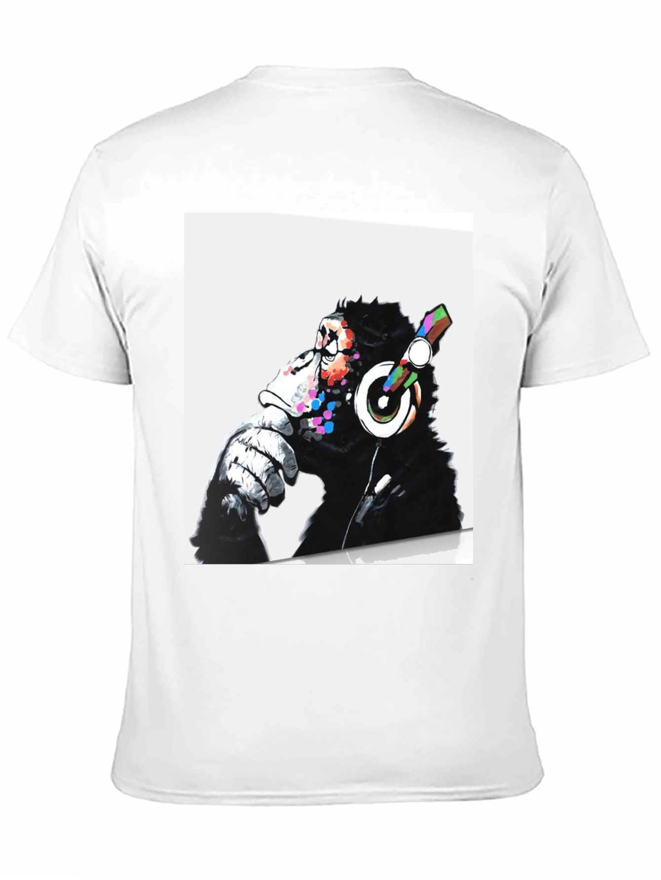 Black Cool Ape DJ Graphic Tee - Black Cotton T-Shirt view 11