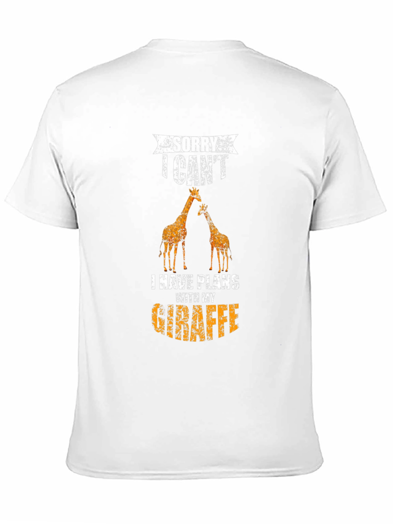Black Funny Giraffe T-Shirt - Sorry I Can't, Giraffe Plans view 11