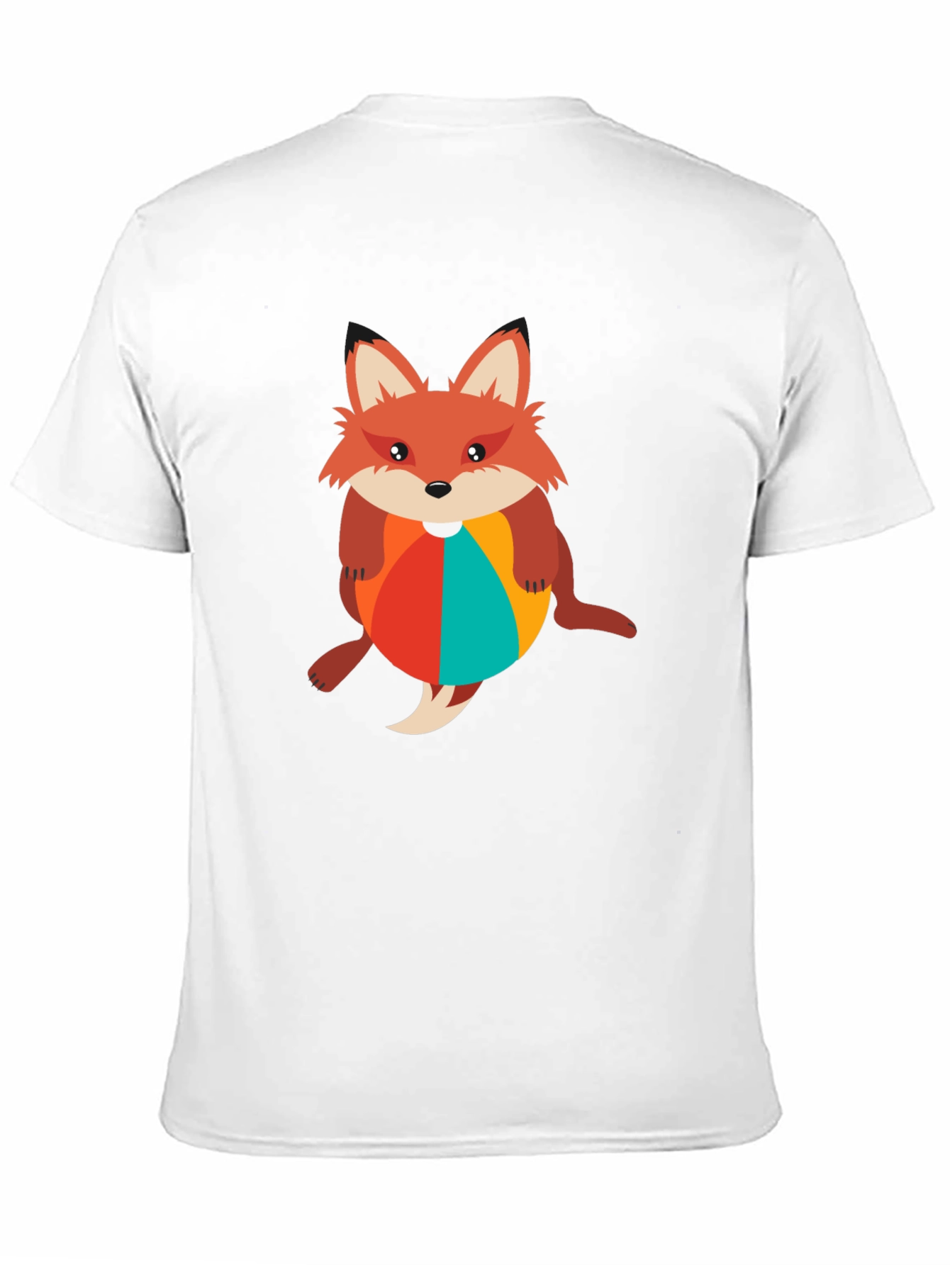 Black Fox with Beach Ball Black T-Shirt view 11