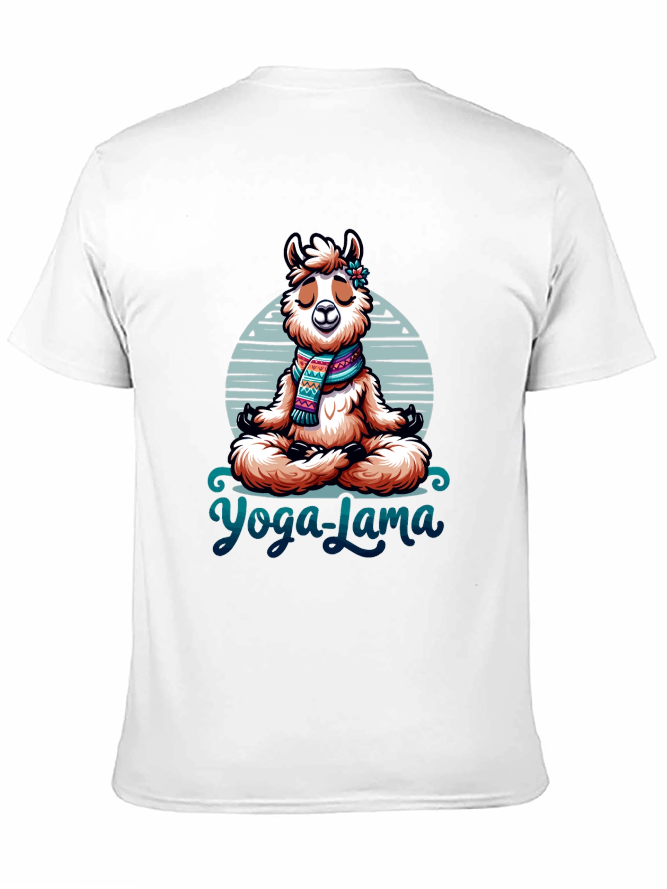 Black Yoga Lama Graphic Tee - Meditating Alpaca T-Shirt view 11