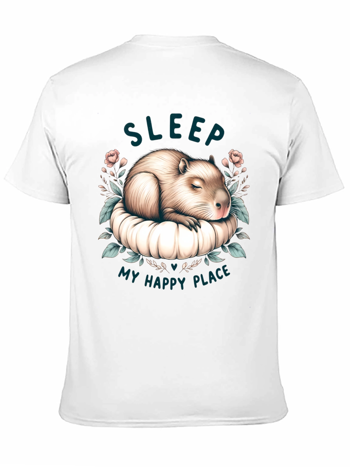 Black Capybara Sleep T-Shirt - My Happy Place view 11