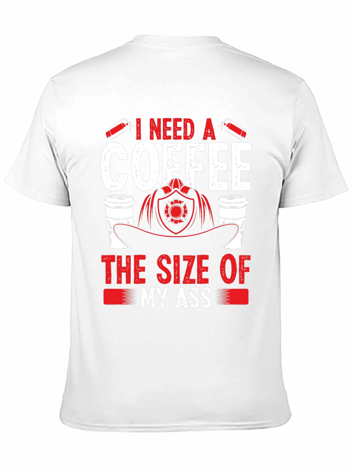 Black Funny Firefighter Coffee T-Shirt view 11