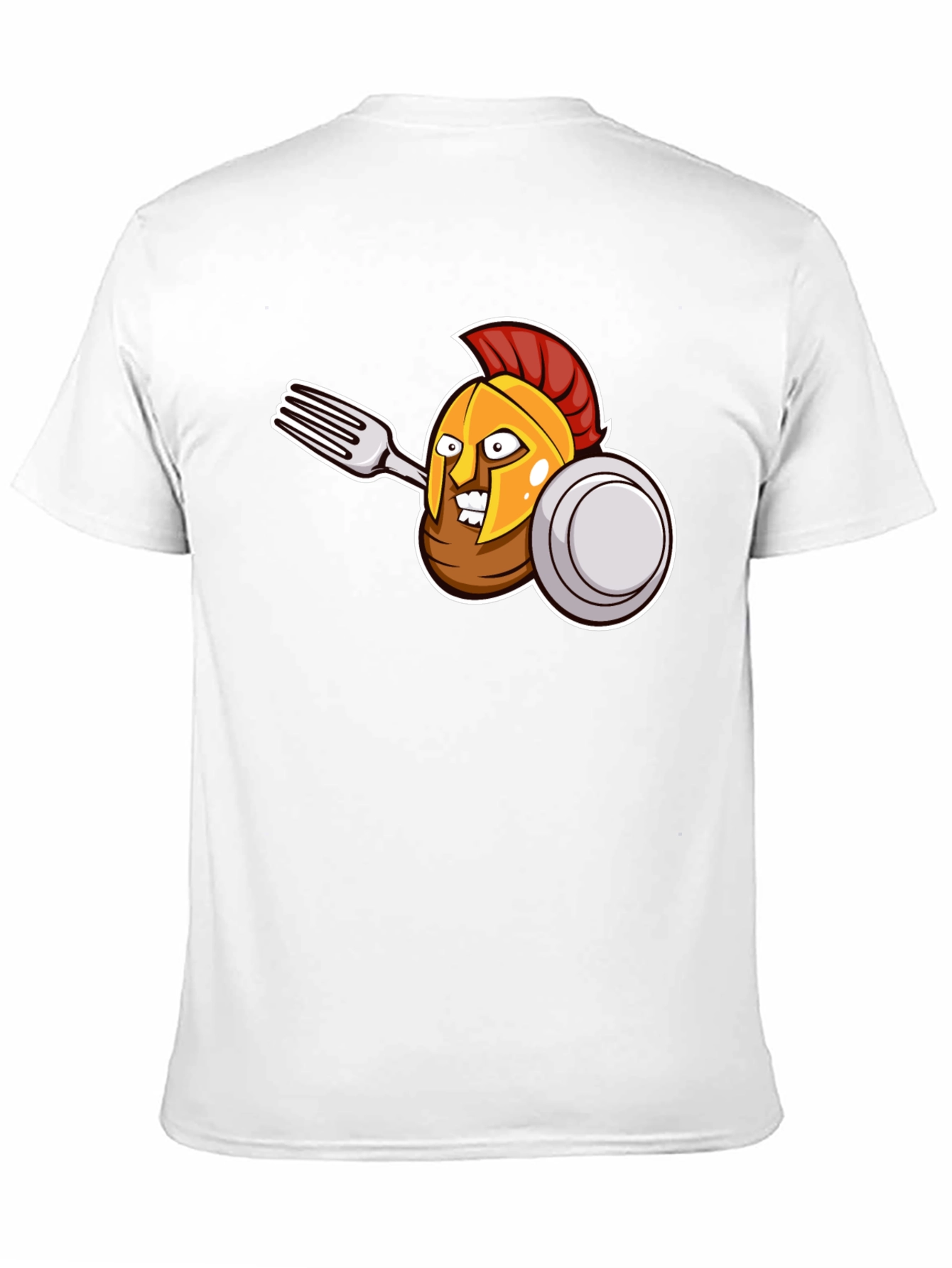 Black Spartan Fork Warrior Graphic T-Shirt view 11