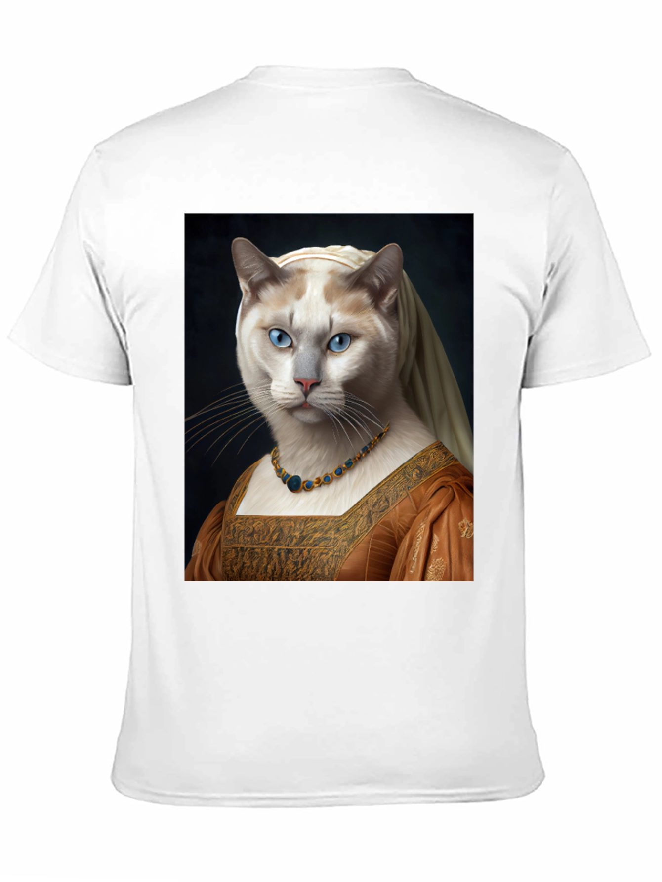 Black Cat Renaissance Portrait T-Shirt - Unique Art Tee view 11