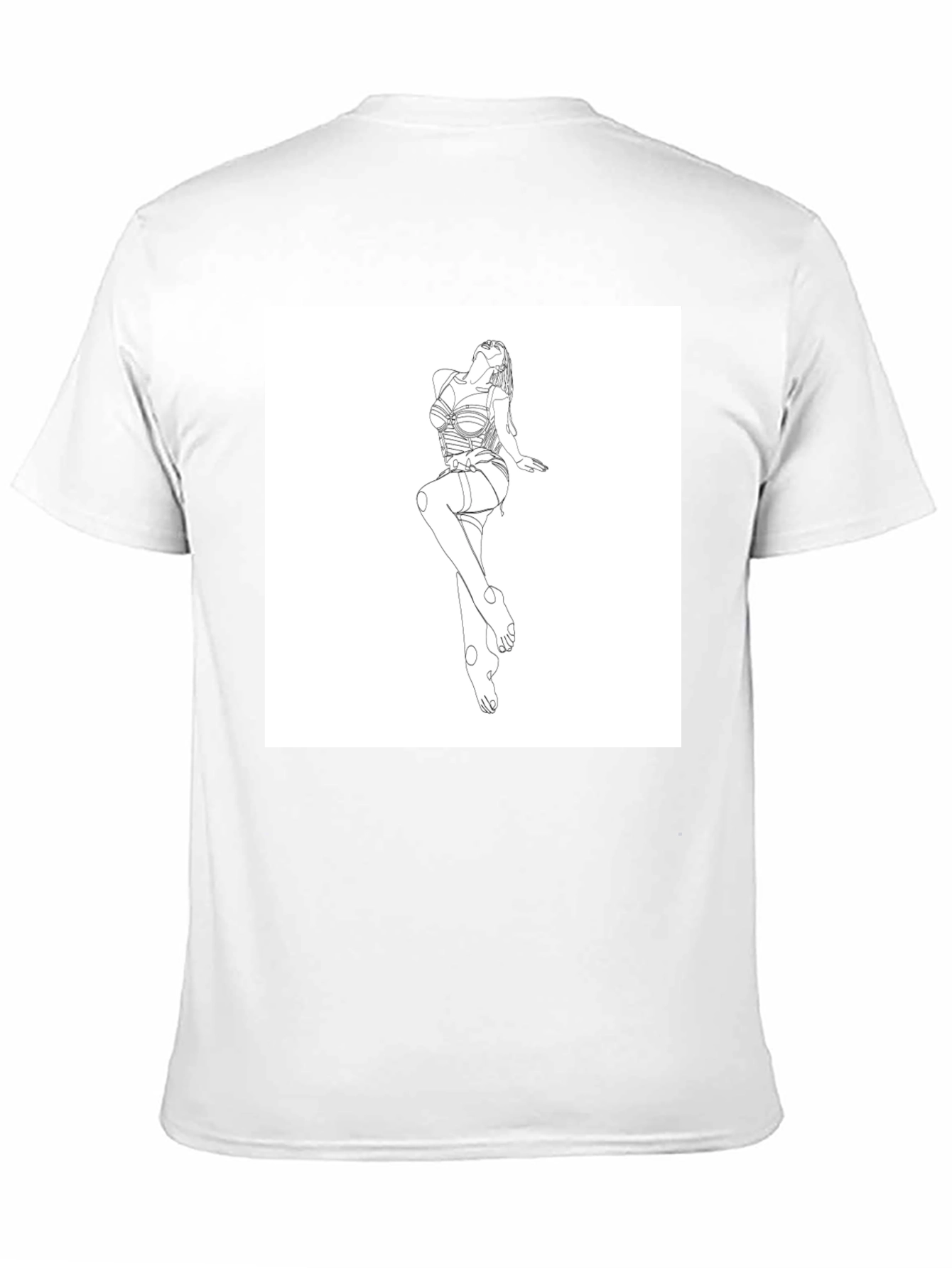 Black Line Art Graphic Tee - Modern Minimalist Design view 11