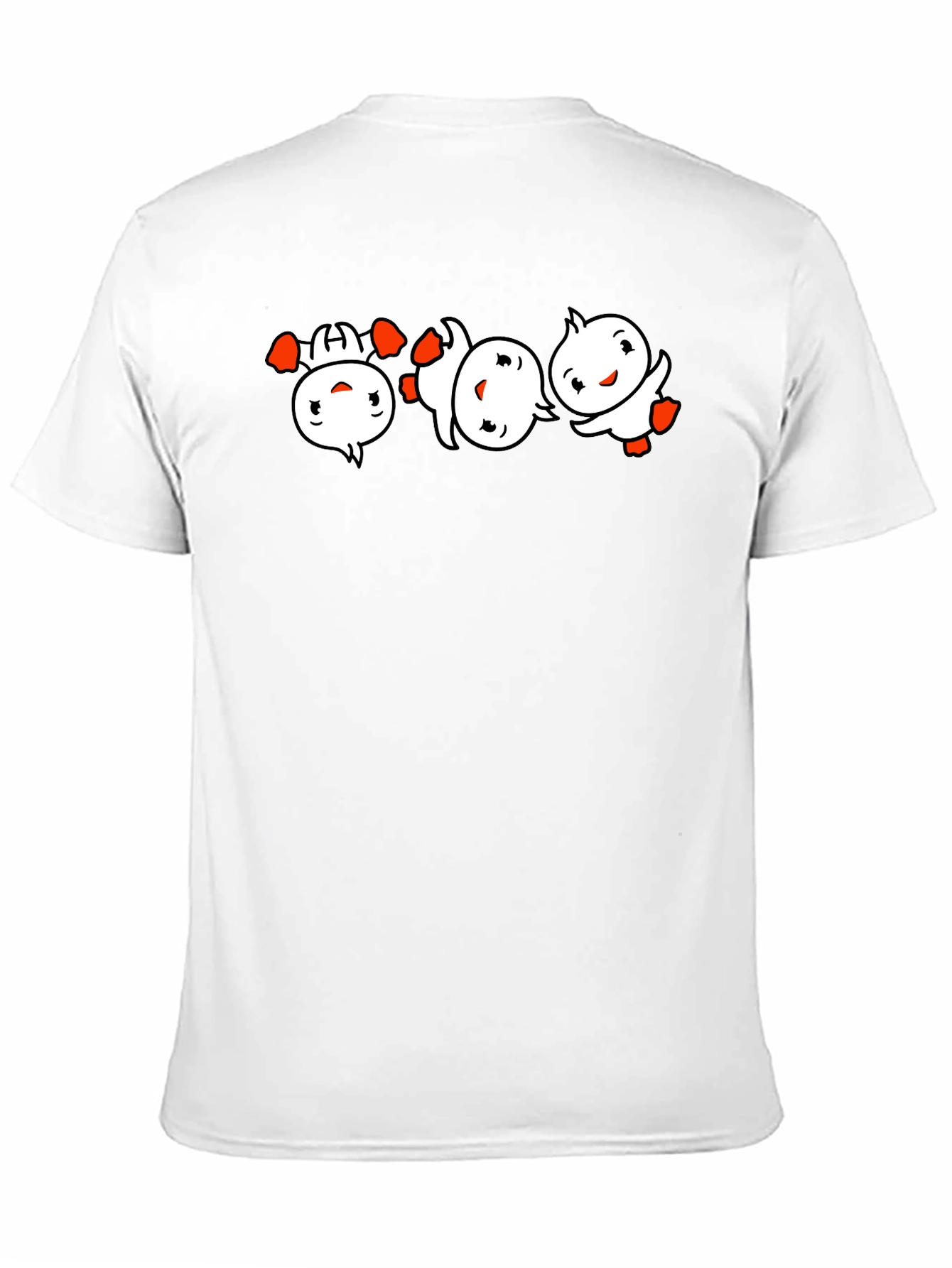 Black Black T-Shirt with Cartoon Duckling Design view 11