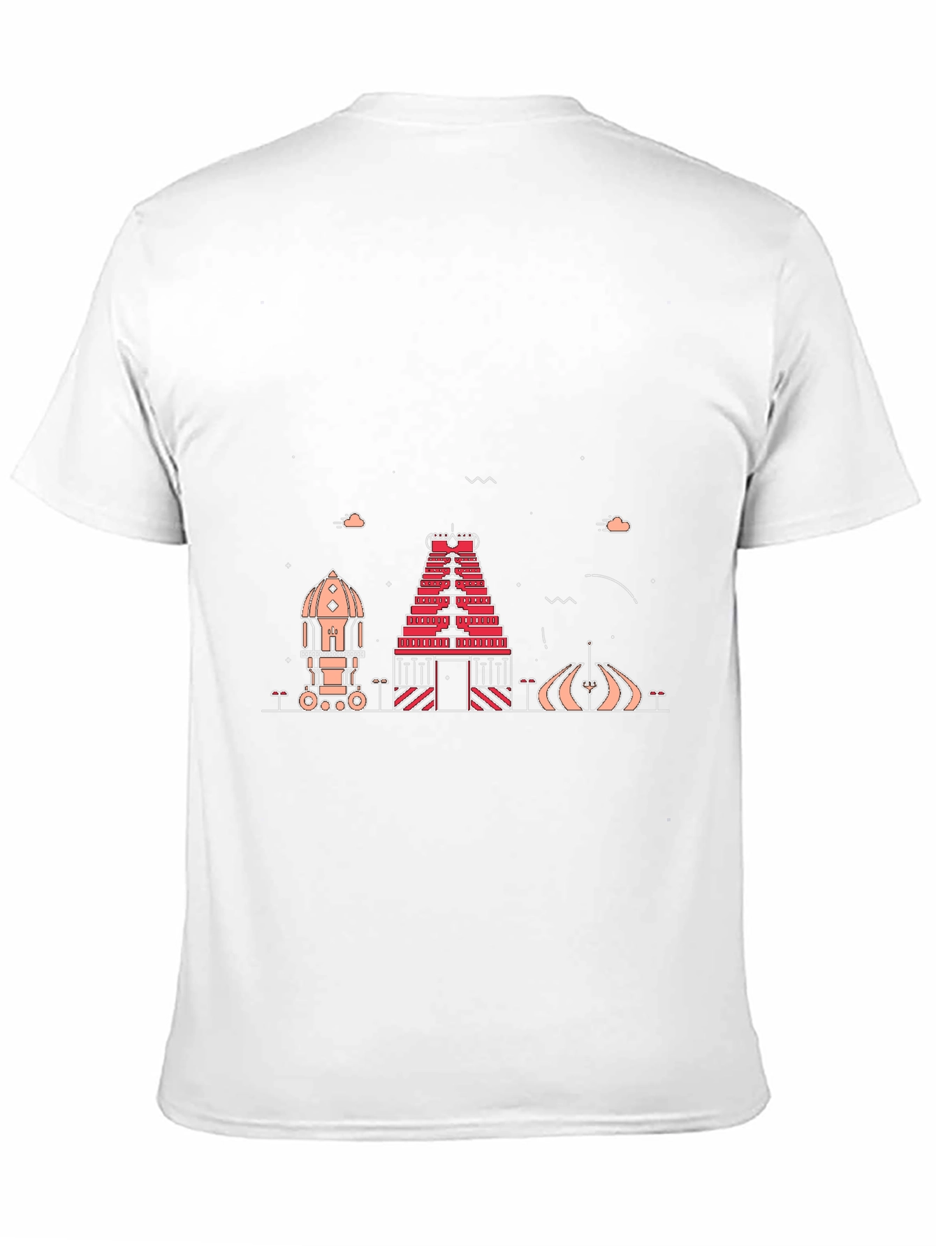 Black Temple Silhouette Graphic Tee - Black Cotton Blend view 11