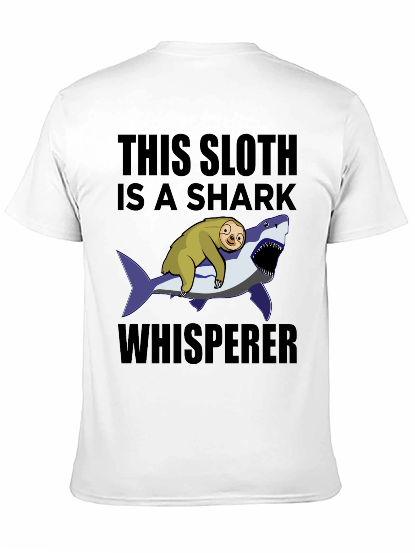 Black Sloth Shark Whisperer T-Shirt - Funny Graphic Tee view 11
