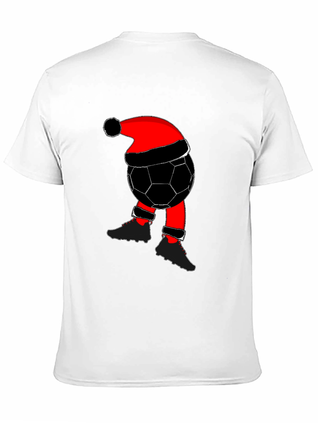 Black Soccer Ball Santa Christmas T-Shirt view 11