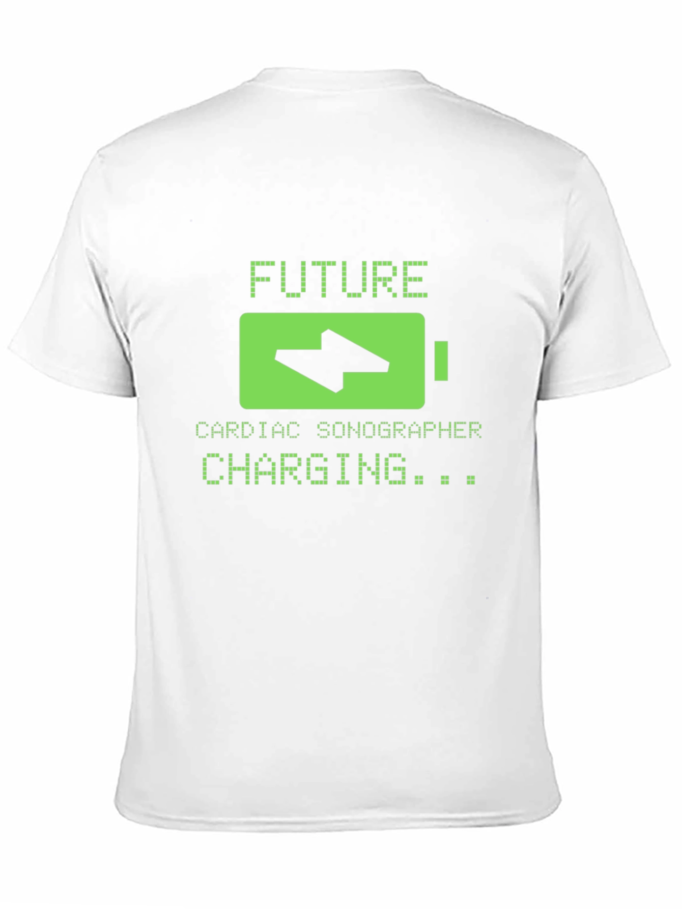 Black Future Cardiac Sonographer Charging T-Shirt view 11