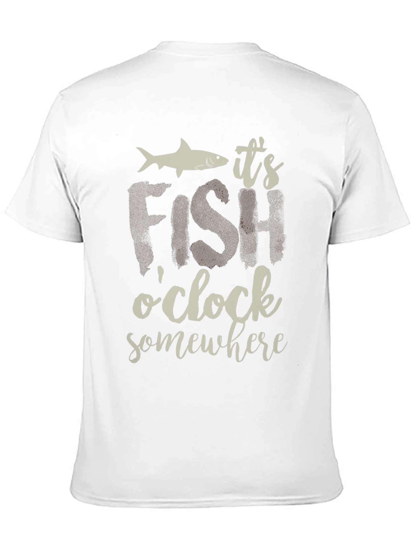 Black It's Fish O'Clock Somewhere T-Shirt view 11