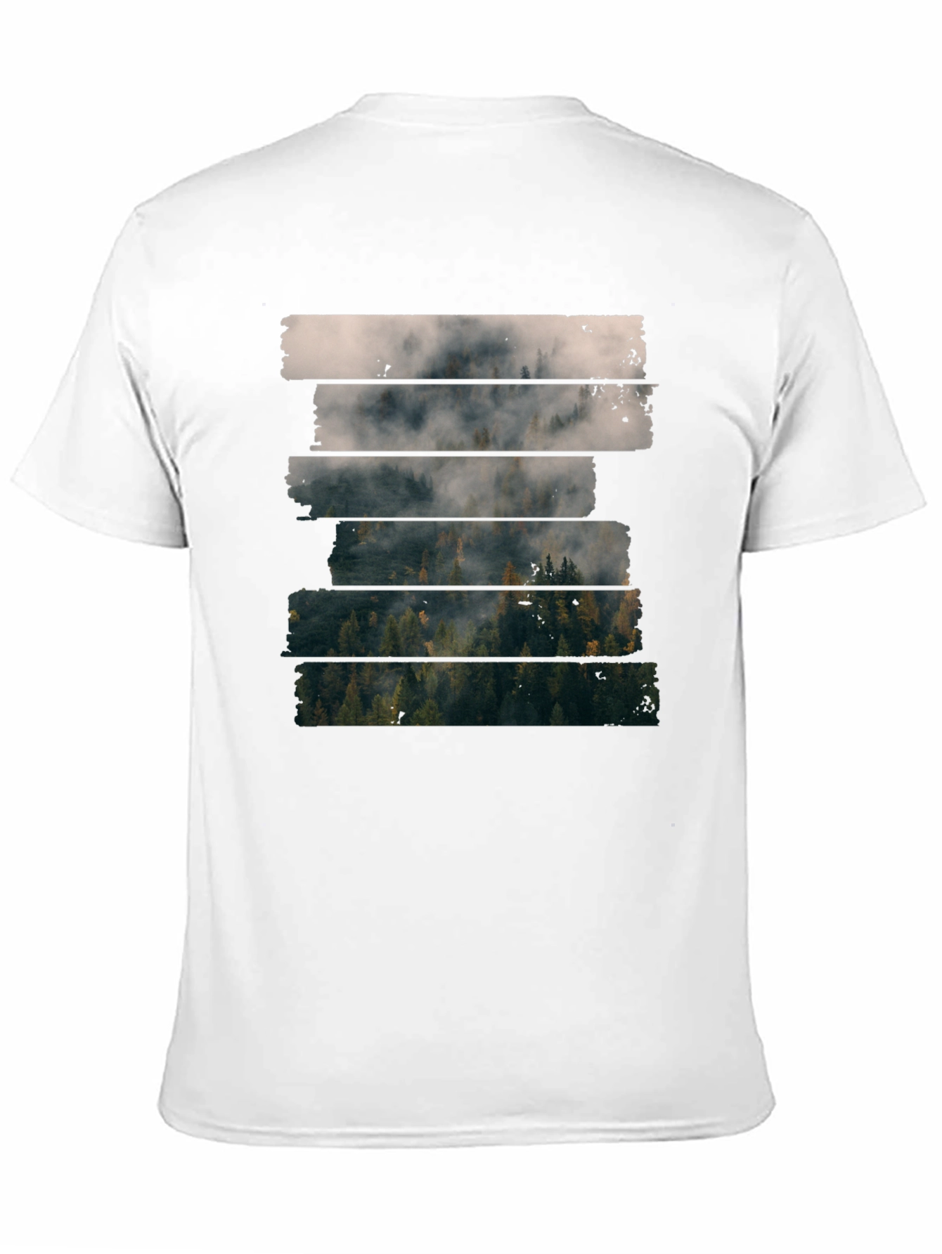 Black Foggy Forest T-Shirt - Nature Inspired Tee view 11