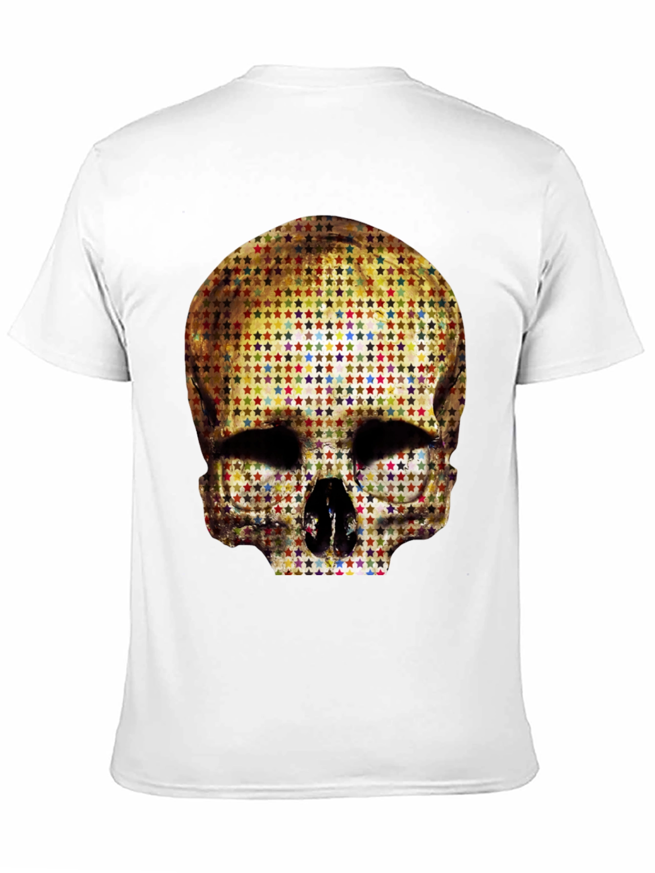 Black Skull Star Pattern Graphic Tee - Black view 11