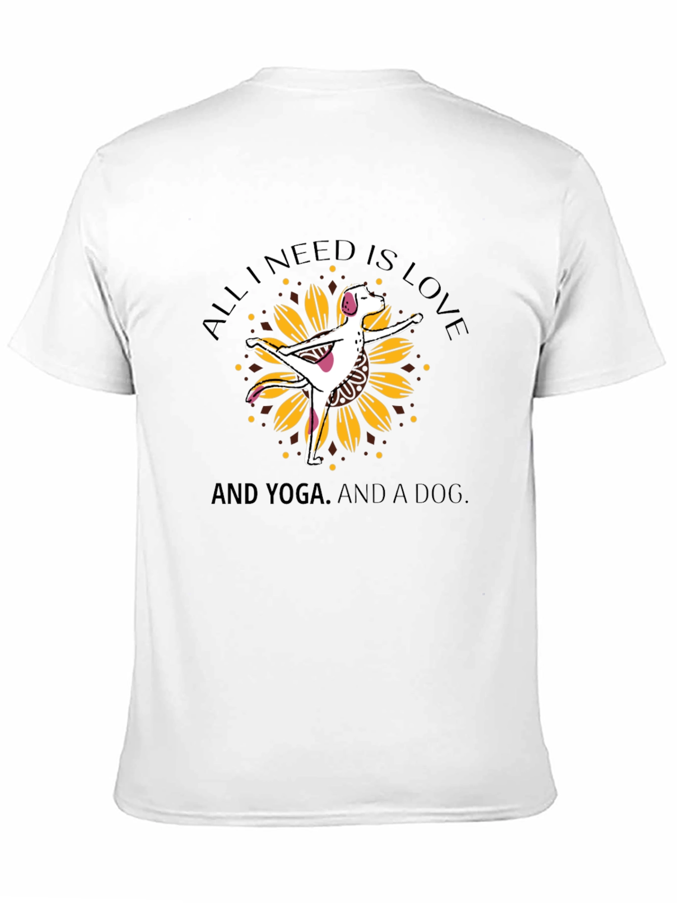 Black Yoga Dog Sunflower Graphic Tee view 11