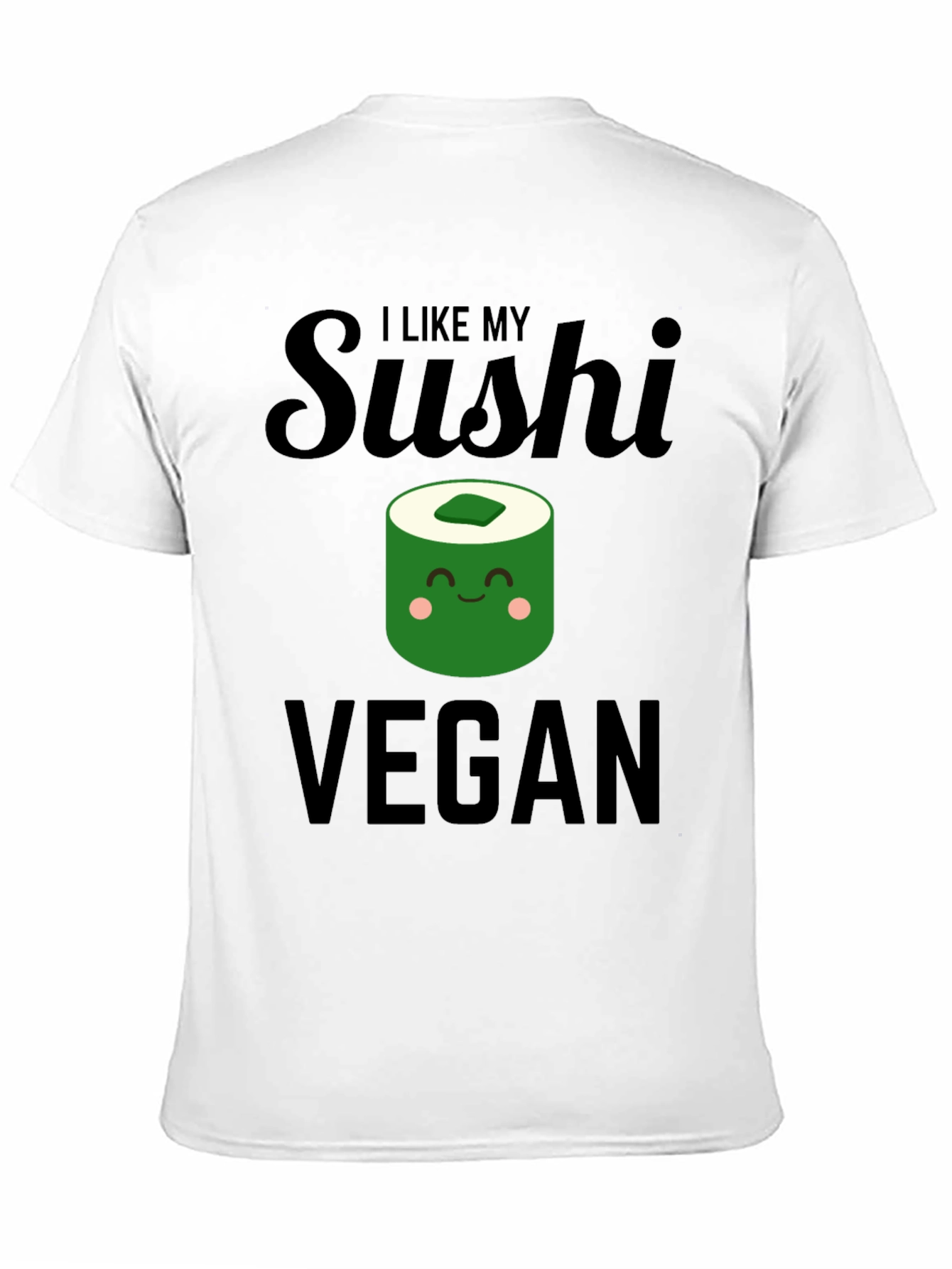 Black Vegan Sushi Graphic T-Shirt - Unisex Casual Tee view 11