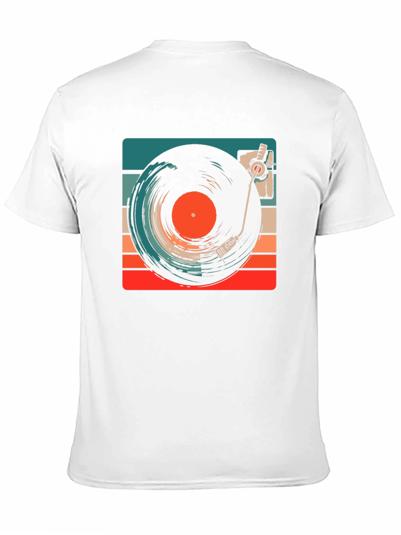 Black Retro Vinyl Record Player Graphic Tee view 11