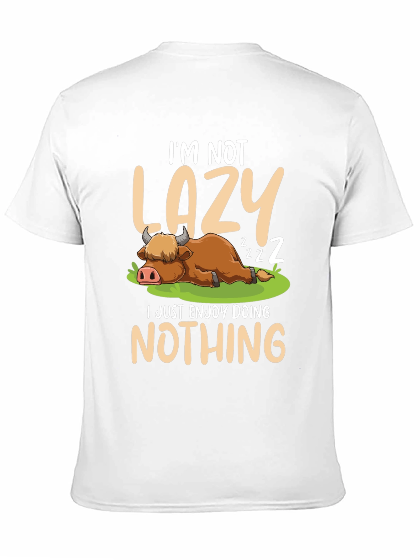 Black Lazy Cow T-Shirt - Enjoy Doing Nothing view 11