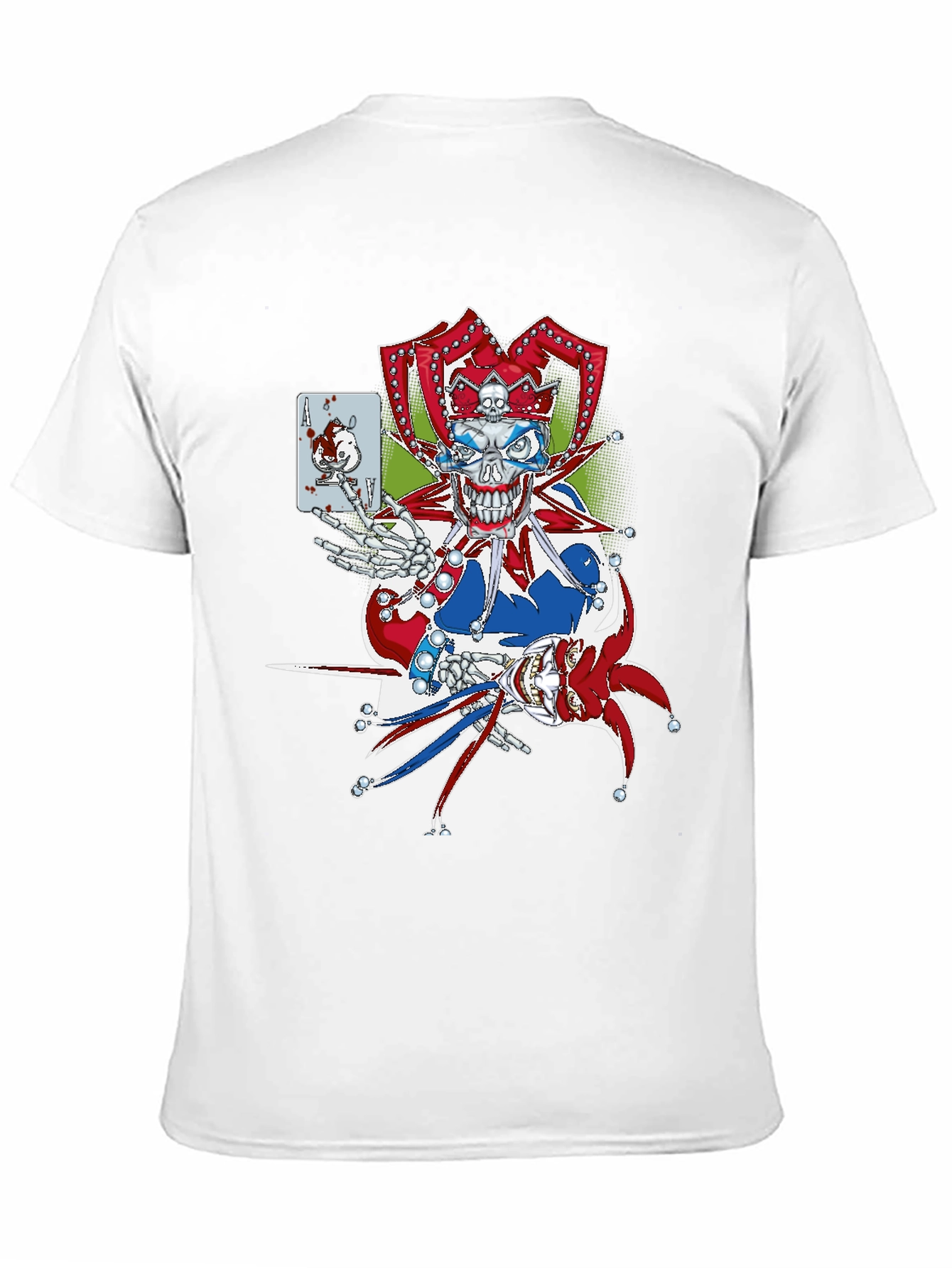 Black Jester Skull Graphic Tee - Men's Black T-Shirt view 11