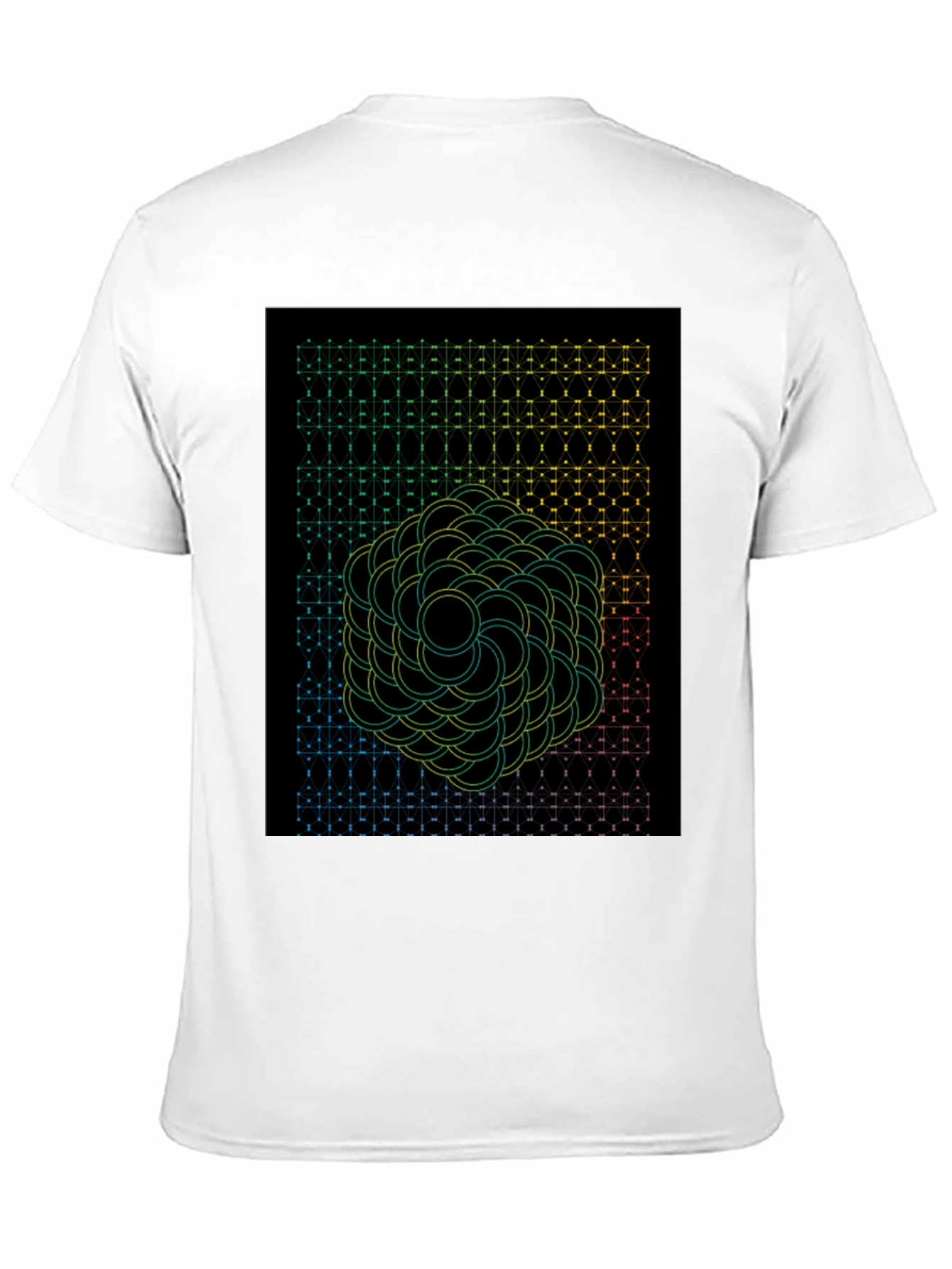 Black Geometric Flower Black T-Shirt view 11
