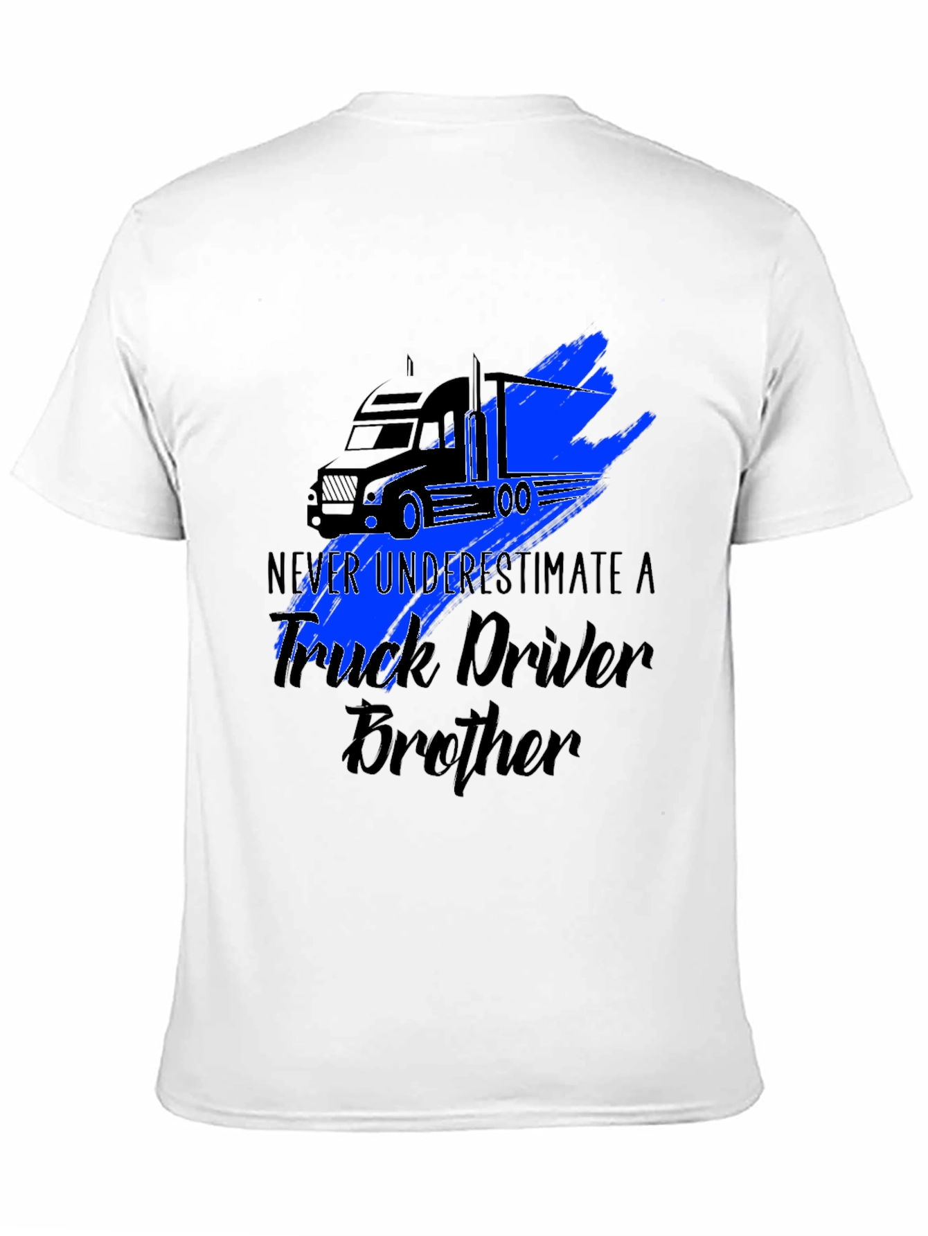 Black Truck Driver Brother Graphic Tee - Black T-Shirt view 11