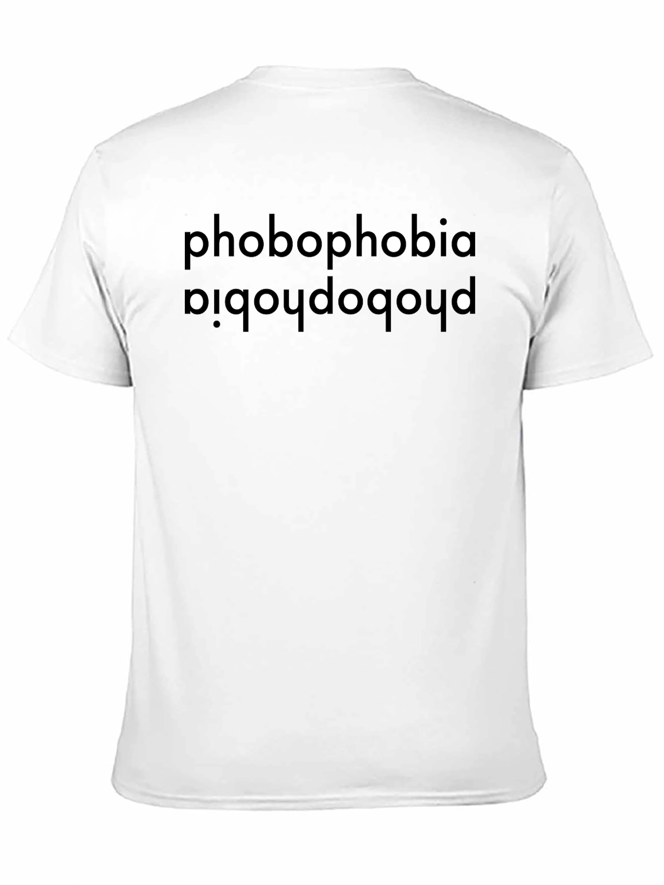 Black Phobophobia T-Shirt - Inverted Text Tee view 11