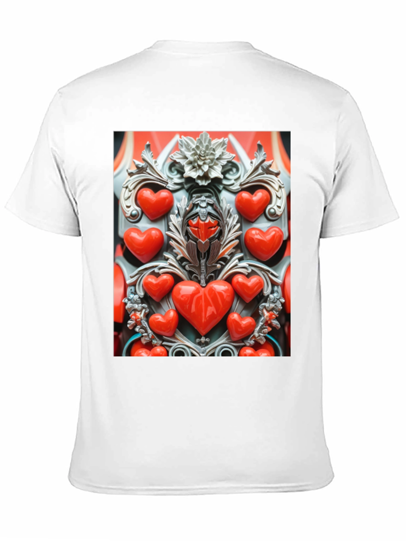 Black Heart Ornate Art Black T-Shirt view 11