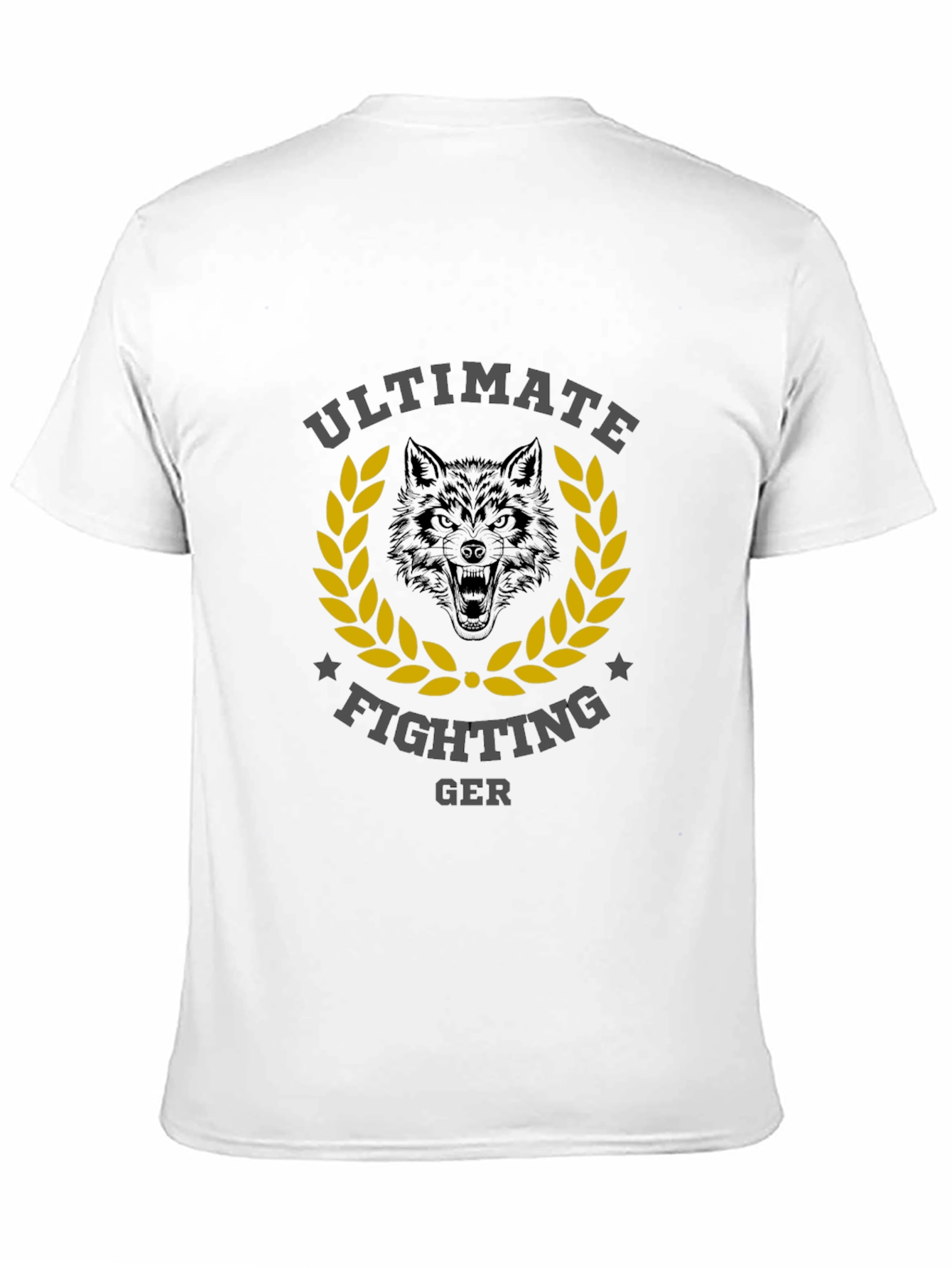 Black Ultimate Fighting GER Wolf Graphic T-Shirt view 11