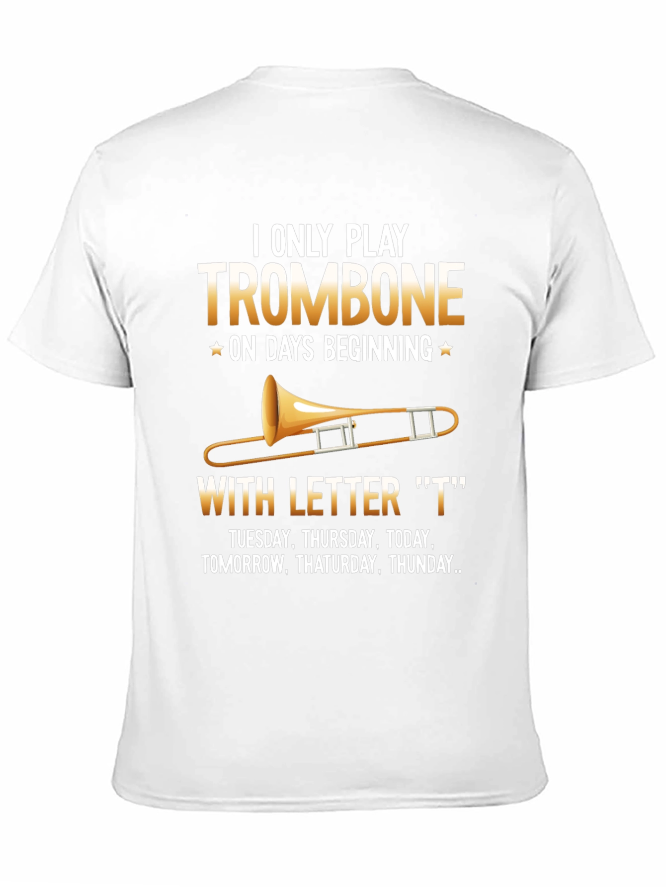 Black Funny Trombone Player T-Shirt view 11
