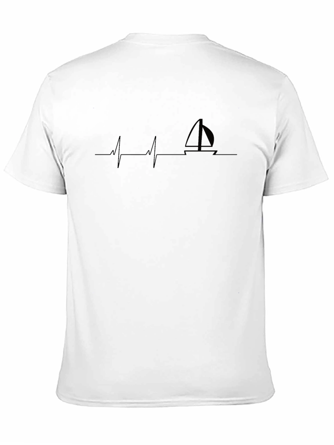 Black Sailboat Heartbeat Graphic Tee view 11