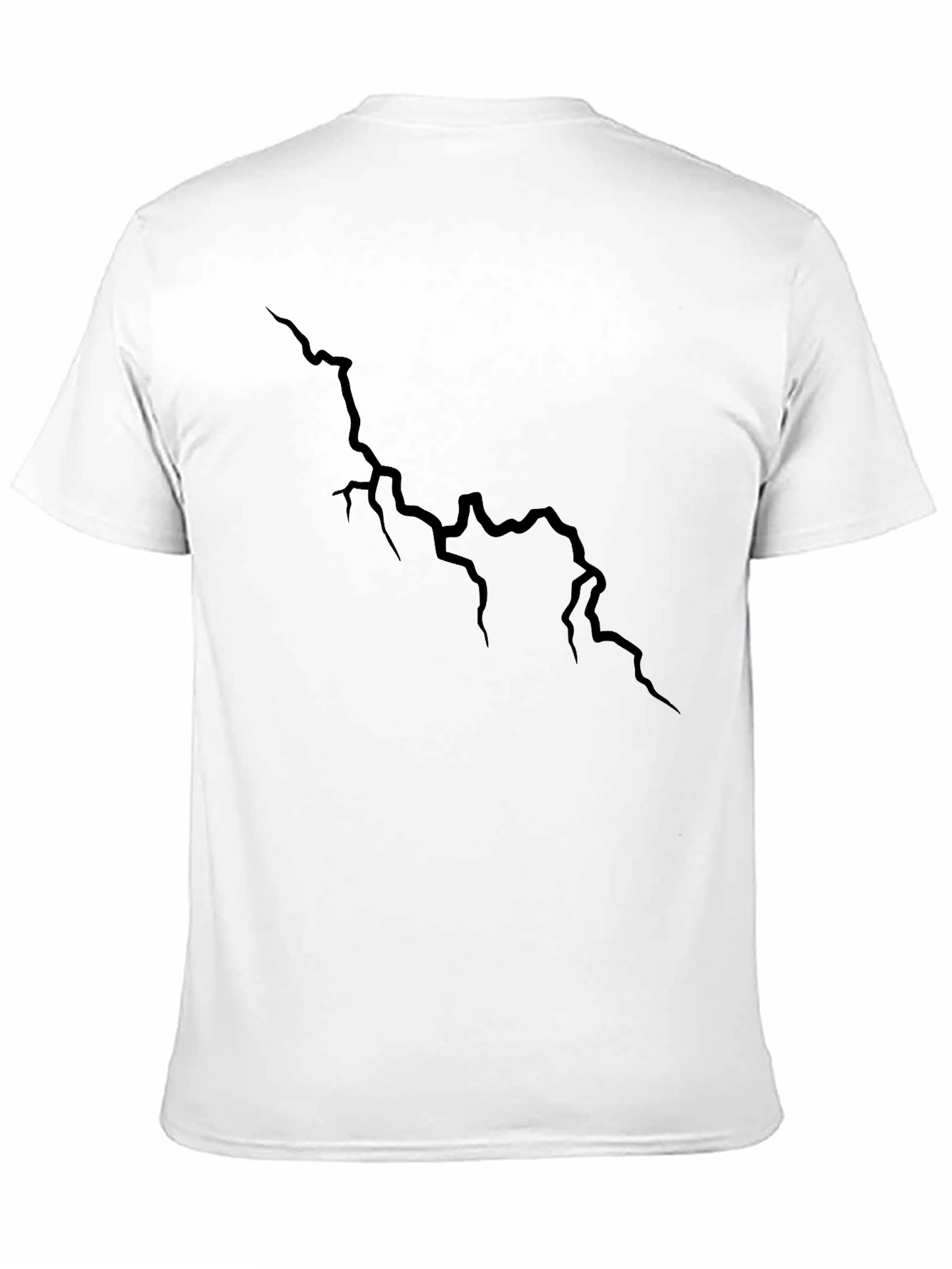 Black Men's Black Graphic Tee - Lightning Bolt Design view 11