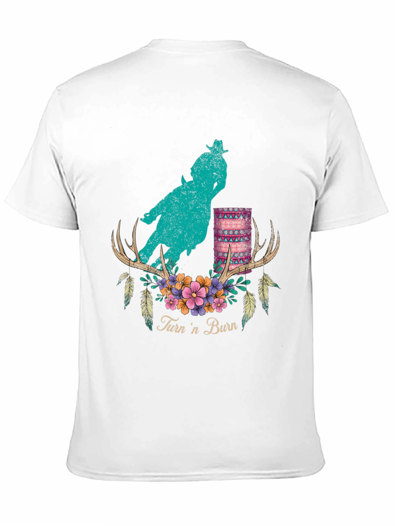 Black Turn 'n Burn Barrel Racer Graphic Tee view 11