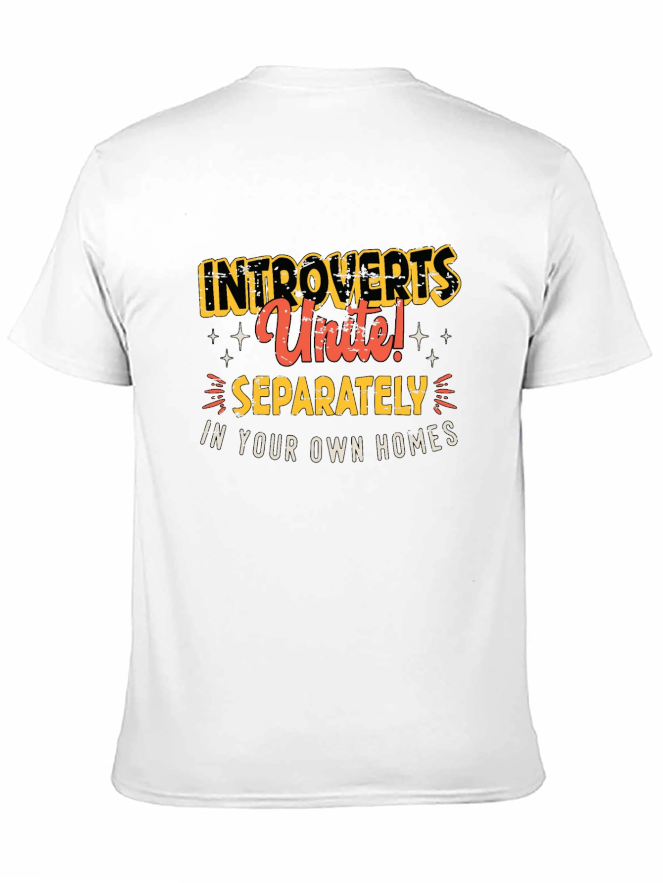 Black Introvert Unite T-Shirt - Black Crew Neck Tee view 11