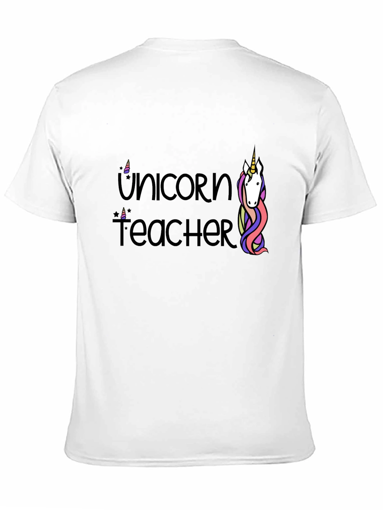 Black Unicorn Teacher Graphic T-Shirt - Black Cotton Tee view 11