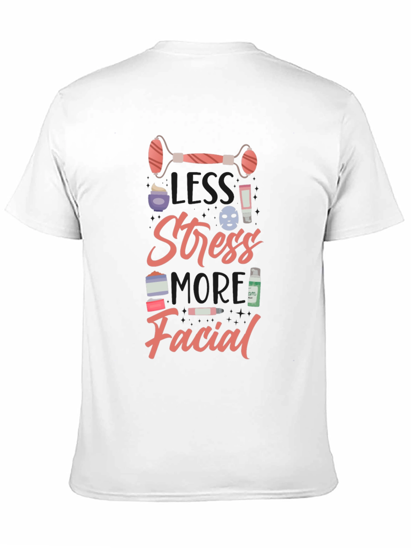 Less Stress More Facial Graphic Tee - Black - 11