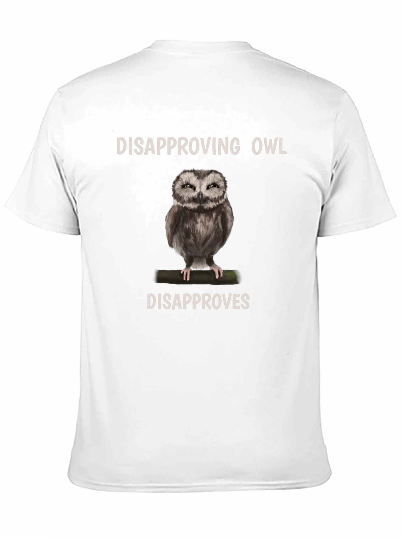 Black Disapproving Owl Graphic Tee - Unisex Cotton Blend view 11