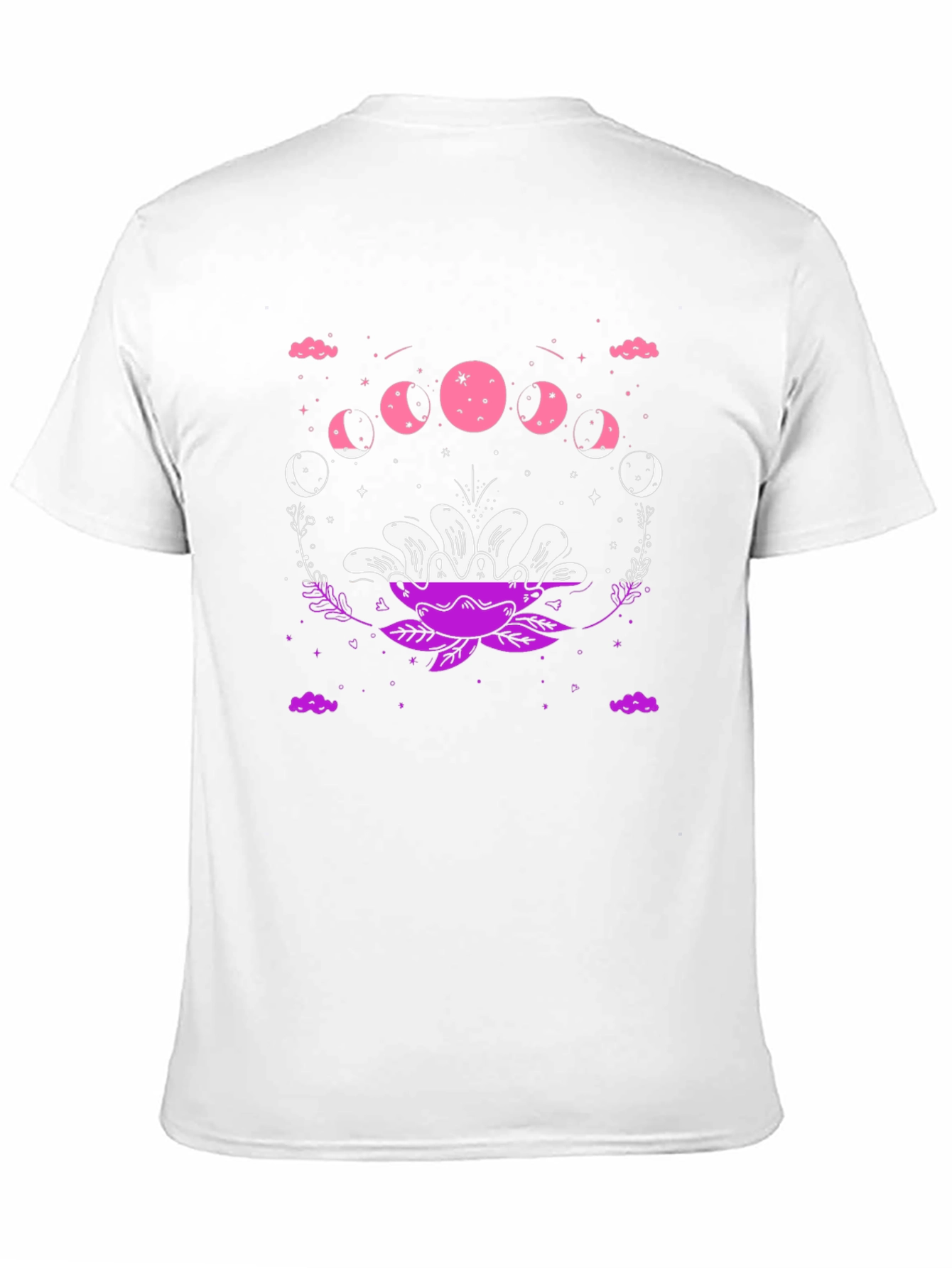 Black Floral Moon Phase Graphic Tee - Black Cotton Blend view 11