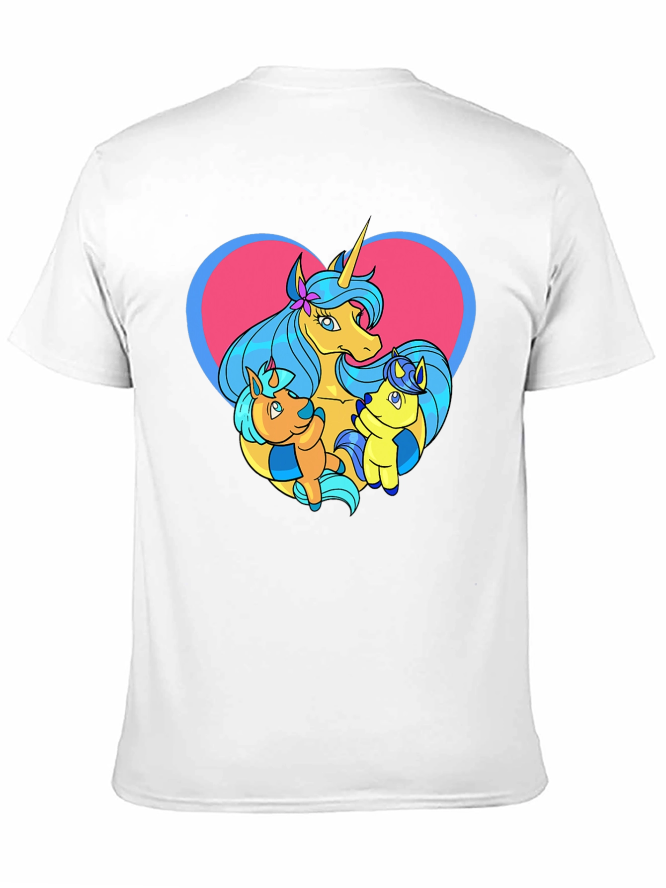 Black Unicorn Family Graphic Tee - Cute Cartoon T-Shirt view 11