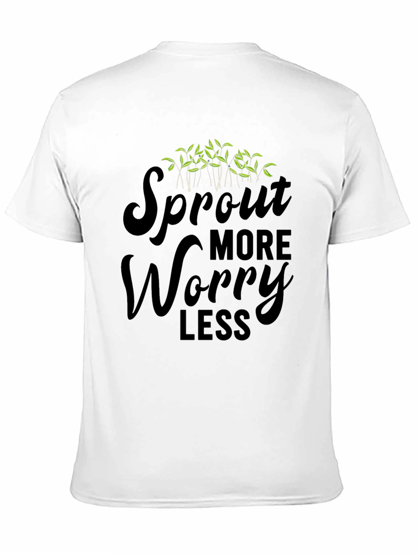 Black Sprout More Worry Less Black T-Shirt view 11